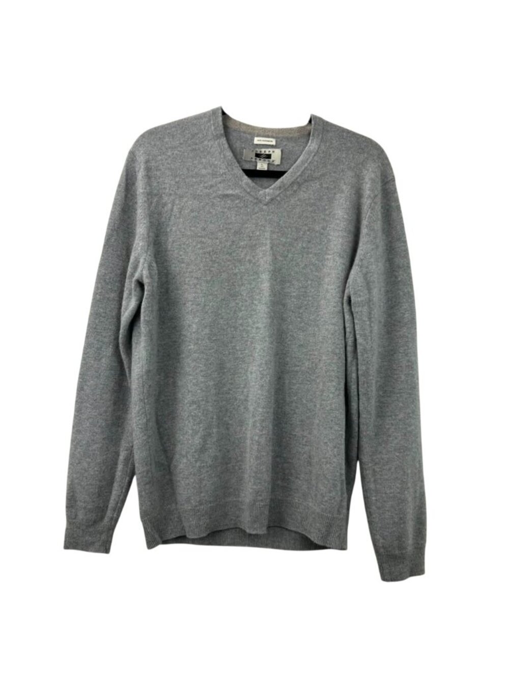 Joseph Abboud Sweater Men's Large Heathered Gray 100% Cashmere V-Neck Pullover